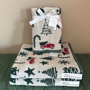 Felpinter Festive Holiday Christmas Bath & Hand Towels Made in Portugal NEW!
